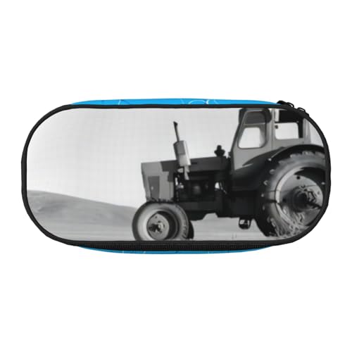 QGWDYYJQ Traktor Landwirtschaft Ruhig Bedrucktes Federmäppchen Schreibwaren Organizer Tragbares Federmäppchen, Schwarz , Einheitsgröße, Münztasche von QGWDYYJQ