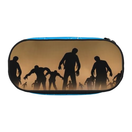 QGWDYYJQ Viele Zombie bedruckte Bleistifttasche Schreibwaren Organizer Tragbare Federmappe, Schwarz , Einheitsgröße, Münztasche von QGWDYYJQ