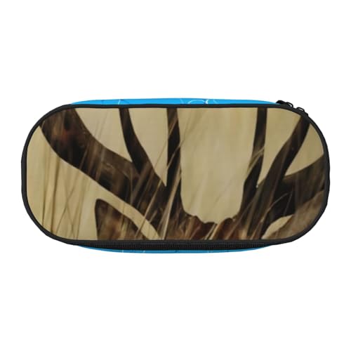 QGWDYYJQ Whitetail Rehkitz in Wildnis Hirsch bedrucktes Federmäppchen Schreibwaren-Organizer, tragbares Federmäppchen, Schwarz , Einheitsgröße, Münztasche von QGWDYYJQ