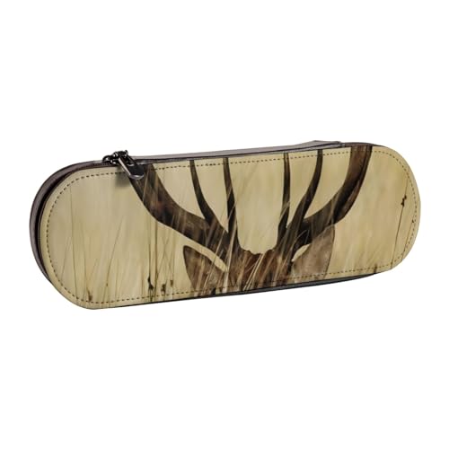 QGWDYYJQ Whitetail Rehkitz in Wildnis Hirsch bedrucktes Leder-Federmäppchen Schreibwaren-Organizer, tragbares Federmäppchen von QGWDYYJQ