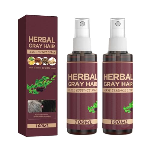 Qguojie Kräutergraues Haar Verdunkelungsspray mit Polygonum - Natural Instant Haar Farbabdeckung für Männer und Frauen, Konditionierungsbehandlung für grau -weißes Haar (2) von QGuoJie