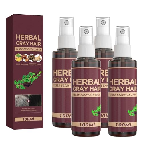 Qguojie Kräutergraues Haar Verdunkelungsspray mit Polygonum - Natural Instant Haar Farbabdeckung für Männer und Frauen, Konditionierungsbehandlung für grau -weißes Haar (4) von QGuoJie