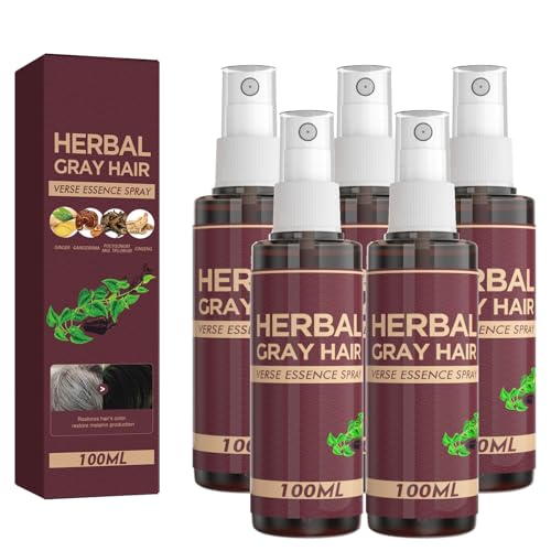 Qguojie Kräutergraues Haar Verdunkelungsspray mit Polygonum - Natural Instant Haar Farbabdeckung für Männer und Frauen, Konditionierungsbehandlung für grau -weißes Haar (5) von QGuoJie
