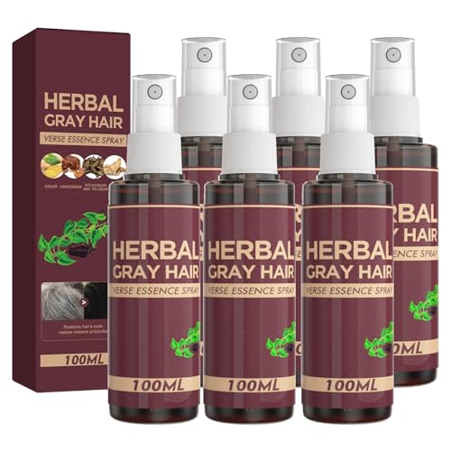 Qguojie Kräutergraues Haar Verdunkelungsspray mit Polygonum - Natural Instant Haar Farbabdeckung für Männer und Frauen, Konditionierungsbehandlung für grau -weißes Haar (6) von QGuoJie