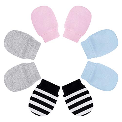 Baby Fäustling Handschuhe Sanft Einstellbar Anti Scratch Fausthandschuhe für 0-6 Monate Kleinkinder Jungen und Mädchen 4 Paar von QH-Shop