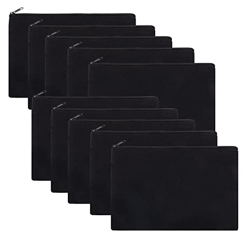 Kosmetiktasche aus Segeltuch 10 Stück Make-up Reisetaschen Kulturbeutel DIY Kunsthandwerk Taschen Federmäppchen für Frauen, Mädchen und Student von QH-Shop