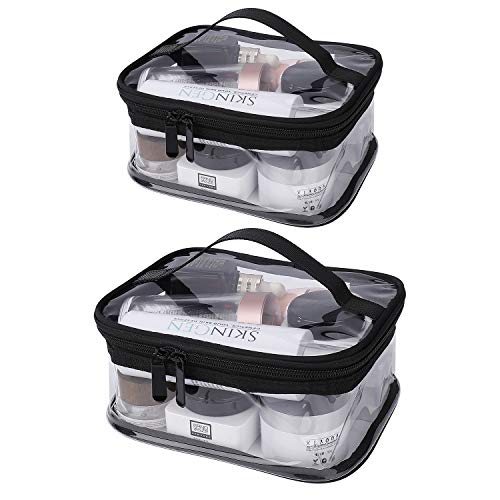 Transparent Kosmetiktasche Wasserdicht Kosmetikkoffer Reise Makeup Tasche Kulturbeutel Durchsichtiger Waschbeutel mit ReißVerschluss Für Männer Frauen, 2 Stück von QH-Shop