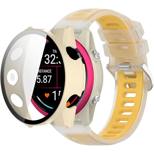 Silikon-Uhrenarmbänder, kompatibel mit Garmin Forerunner 570, wasserdichtes Sportarmband mit PC-Stoßfängerabdeckung, verstellbar, weich, atmungsaktiv, Ersatz für Männer und Frauen Silikon-Uhrenarmbänder, kompatibel mit Garmin Forerunner 570, wasserdichtes Sportarmband mit PC-Stoßfängerabdeckung, verstellbar, weich, atmungsaktiv, Ersatz für Männer und Frauen von QHBAMD