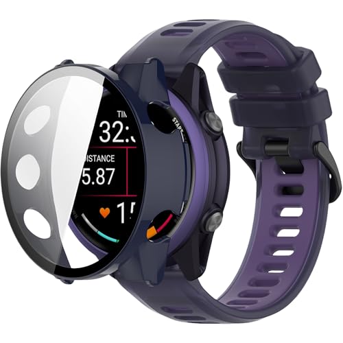 Silikon-Uhrenarmbänder, kompatibel mit Garmin Forerunner 570, wasserdichtes Sportarmband mit PC-Stoßfängerabdeckung, verstellbar, weich, atmungsaktiv, Ersatz für Männer und Frauen Silikon-Uhrenarmbänder, kompatibel mit Garmin Forerunner 570, wasserdichtes Sportarmband mit PC-Stoßfängerabdeckung, verstellbar, weich, atmungsaktiv, Ersatz für Männer und Frauen von QHBAMD