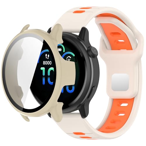 Uhrenarmbänder, kompatibel mit Garmin Vivoactive 6, wasserdichtes Sport-Silikonarmband mit PC-Gehäuse, schützender Stoßfänger, verstellbar, weich, atmungsaktiv, Ersatz für Damen und Herren Uhrenarmbänder, kompatibel mit Garmin Vivoactive 6, wasserdichtes Sport-Silikonarmband mit PC-Gehäuse, schützender Stoßfänger, verstellbar, weich, atmungsaktiv, Ersatz für Damen und Herren von QHBAMD