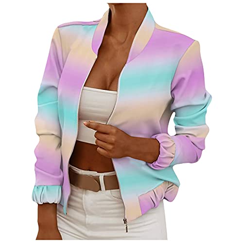 Damen Jacken Long Steppweste Damen Orsay Jacken Daunenmantel Damen GrüN Pinker Blazer Orsay Mantel Sexy KostüMe Frauen Super Mario Wollmantel Damen Lange Sweatjacke Damen WeißEr Blazer (Violett-D, S) von QHDDP