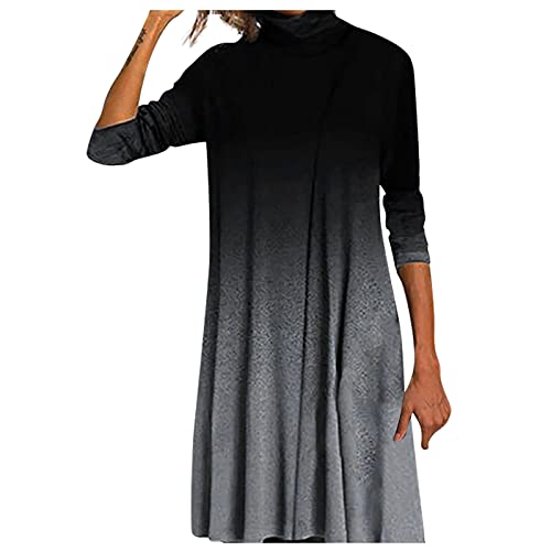 Festliche Kleider Etuikleid Damen Midi Tunika Kleid Damen Lange RöCke Damen Kleider Silvester Grau-2 M von QHDDP