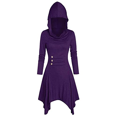 Herbst Und Winterkleid Damen Kurz Brautkleider 2022 Rollkragenkleid Glitzerkleid Maxikleid Herbst Und Winter Boho Kleider Mit Spitze Kleid Damen Kleid Mit Taschen Maxi Kleid Kleid （Violett-a,XL） von QHDDP