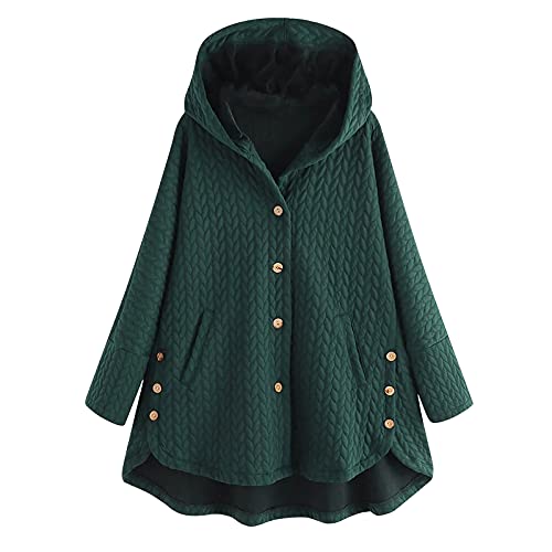 Outdoormantel Damen Puffer Mantel Winterjacken MäNtel Damen Steppmantel GrüN Skijacke Hemdjacken Damen Kuscheljacke Damen Protest Ski Jacke Roter Hosenanzug Damen Cord Mantel Damen (c-Grün, XXL) von QHDDP