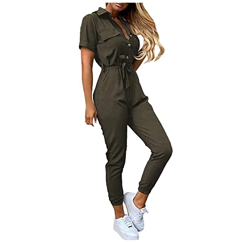 QHDDP Capri Leggings Damen Leder Leggings Outfit Kompressionsleggings Jumpsuit Mit Spitze MäDchen Leggings Damen Sporthosen Damen Weite Stoffhose Damen Warme Leggings (Armeegrün, S) von QHDDP