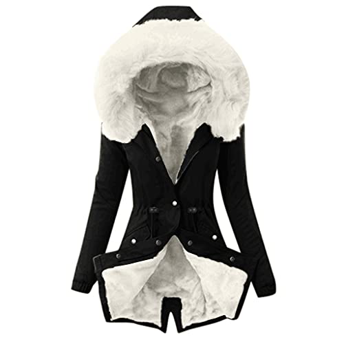 QHDDP Cosplay Teddy Mantel Halloween KostüMe FüR Damen Lederjacke Mit Fell Winterjacken FüR Damen Schwarze Steppjacke Damen Karierter Mantel Damen Mantel GrüN Weste Revolution Race Jacke (Weiß #2, S) von QHDDP