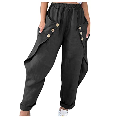 QHDDP Damen Jogginghosen Jens Hosen FüR MäDchenn Rote Jogginghose Damen Jumpsuit Glitzer Air Jogginghose Leggings Mit Fell Skihosen Damen WintergrößEn Chinohose Damen Herbst (Schwarz, S) von QHDDP