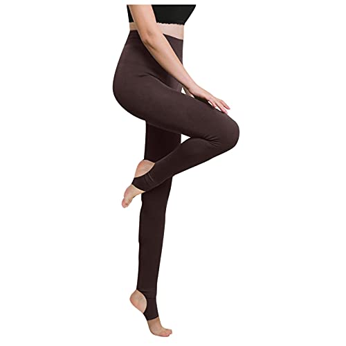 QHDDP Damen Trekkinghose Damen Wer Jogginghosen TräGt Gardeur Hosen Koch Hosen FüRdamen Jogginghosen FüR Frauen Jeans GefüTterte Leggings Damen Hautfarbe Schwarze Stoffhose (Kaffee, XS) von QHDDP