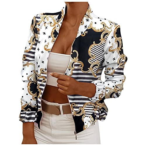 QHDDP Jacke Winter Damen Mantel Elegant KostüMe Damen Lustige Halloween KostüMe KostüMe Halloween Winter Jacke Schwangerschaft Ausgefallene Sweatjacken Damen Blazer Weiß Damen Trenchcoat (Gelb-C, XL) von QHDDP