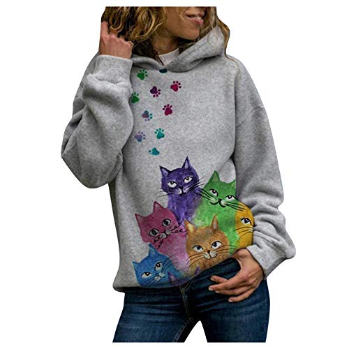 QHDDP Wasni Hoodies Pullover Mit Perlen Damen Bonprix Weihnachtspullover MäDchenblau Pullover Cardigandamen Pullover Englisch Best Friends Pullover FüR Zwei Sweatshirts (Grau, 4XL) von QHDDP