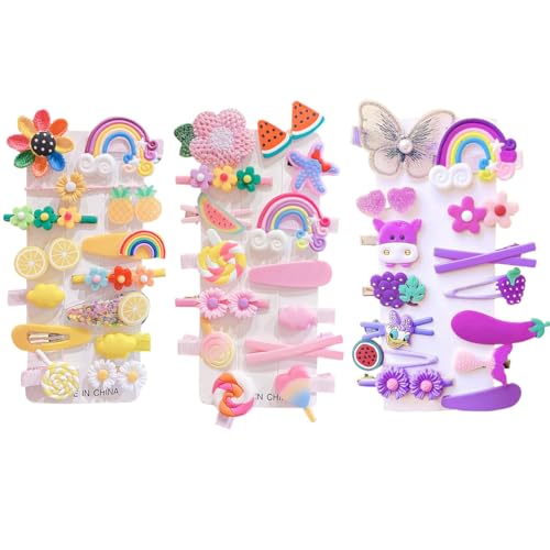 QHFlashbuy Haarspangen Mädchen 42 Stück Süße Haarclips Metalldruck Haarklammern für Mädchen Kinder,Regenbogen Haarnadel für Geburtstagsfeier Geschenk von QHFlashbuy