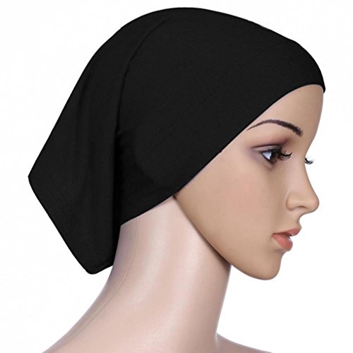 QHGstore Damen Elastischer Stoff, saugfähig, Baumwolle, Unterwäsche, Hijab, Tube Cap, Schwarz von QHGstore