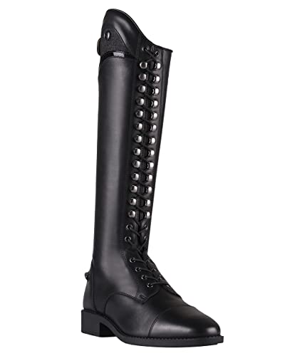 QHP Dressur Leder-Reitstiefel Hailey Junior Schnürung Glitzer (schwarz, numeric_34) von QHP