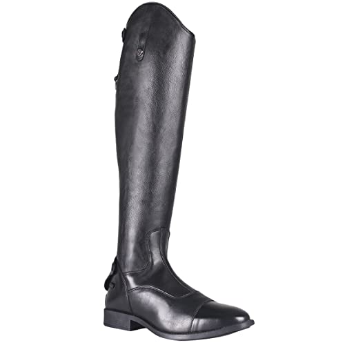 QHP Herren Reitstiefel Hugo Rindsleder/Polyurethan schwarz Größe 42-45 (43) von QHP