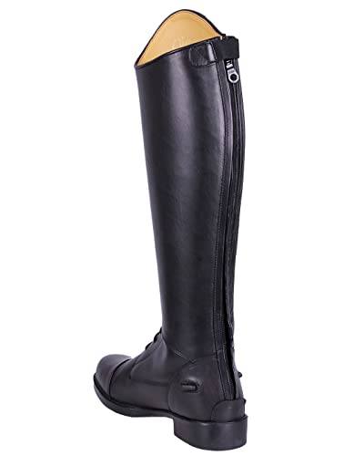 QHP Leder-Reitstiefel Romy Junior hoch; für Kinder, mit austauschbarem Design ! Schwarz (38) von QHP