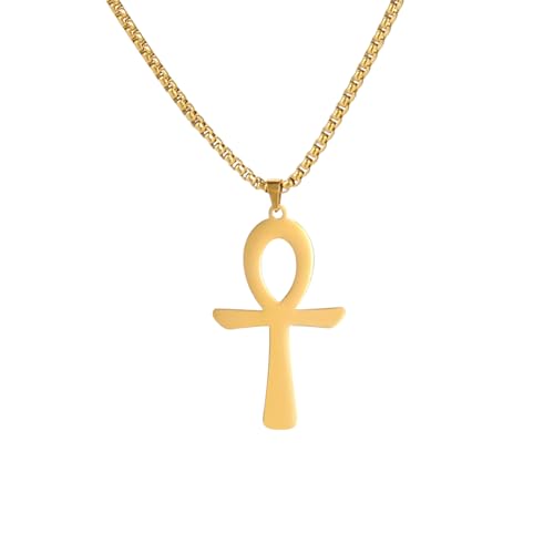 QHUCBAEG Halskette Anhänger Ägypten Auge des Horus Kreuz Halsketten für Männer Frauen Anhänger Halskette Schmuck Geschenk Vintage Geburtstagsgeschenk von QHUCBAEG