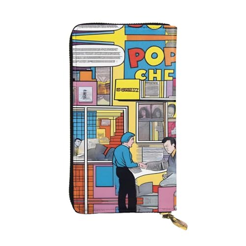 Lange Geldbörse aus Leder, Comic-Pop-Szene, Clutch, Unisex, stilvoll und funktional, mit Kartenfächern, Reißverschlusstaschen Lange Geldbörse aus Leder, Comic-Pop-Szene, Clutch, Unisex, stilvoll und funktional, mit Kartenfächern, Reißverschlusstaschen von QHZLY