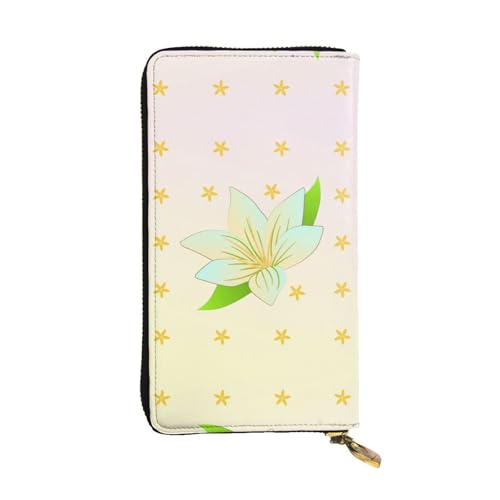 QHZLY Clutch-Geldbörse aus Leder, lang, blühende Narzissen, Unisex, stilvoll und funktional, mit Kartenfächern, Reißverschlusstaschen von QHZLY
