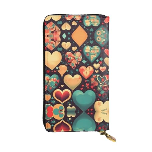 QHZLY Clutch-Geldbörse aus Leder, lang, bunt, Herzen, Unisex, stilvoll und funktional, mit Kartenfächern, Reißverschlusstaschen QHZLY Clutch-Geldbörse aus Leder, lang, bunt, Herzen, Unisex, stilvoll und funktional, mit Kartenfächern, Reißverschlusstaschen von QHZLY