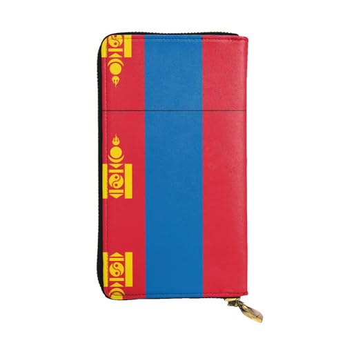 QHZLY Clutch-Geldbörse aus Leder, lang, mongolische Flagge, Unisex, stilvoll und funktional, mit Kartenfächern, Reißverschlusstaschen QHZLY Clutch-Geldbörse aus Leder, lang, mongolische Flagge, Unisex, stilvoll und funktional, mit Kartenfächern, Reißverschlusstaschen von QHZLY