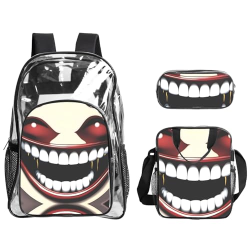QHZLY GhoulishGrins Rucksack aus transparentem PVC, leicht und langlebig von QHZLY