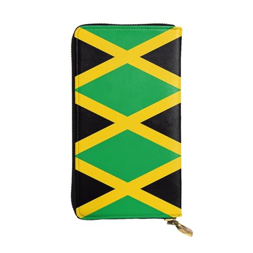 QHZLY Lange Clutch-Geldbörse aus Leder, Jamaika-Flagge, Unisex, stilvoll und funktional, mit Kartenfächern, Reißverschlusstaschen QHZLY Lange Clutch-Geldbörse aus Leder, Jamaika-Flagge, Unisex, stilvoll und funktional, mit Kartenfächern, Reißverschlusstaschen von QHZLY