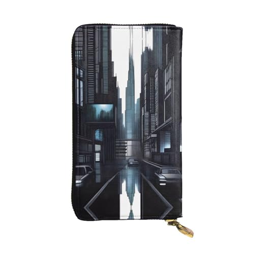 QHZLY Lange Dark Future Clutch-Geldbörse aus Leder, Unisex, stilvoll und funktional, mit Kartenfächern, Reißverschlusstaschen QHZLY Lange Dark Future Clutch-Geldbörse aus Leder, Unisex, stilvoll und funktional, mit Kartenfächern, Reißverschlusstaschen von QHZLY
