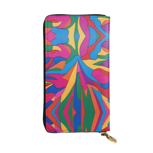 QHZLY Lange bunte Clutch-Geldbörse aus Segeltuch für Unisex, stilvoll und funktional, mit Kartenfächern, Reißverschlusstaschen von QHZLY