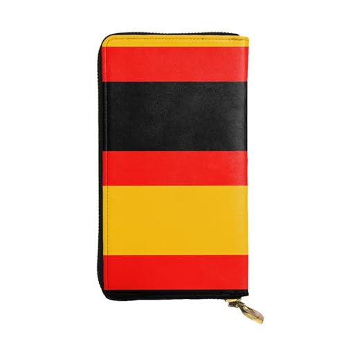 QHZLY Leder Lange Deutschland Flagge Clutch Geldbörse für Unisex, stilvoll und funktional mit Kartenfächern, Reißverschlusstaschen von QHZLY