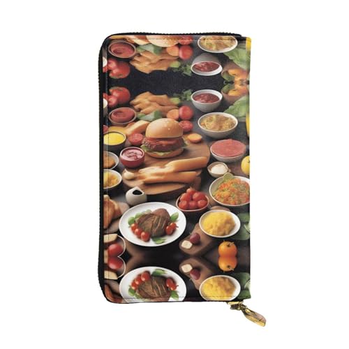 QHZLY Ledergeldbörse für Damen, lang, köstlich, elegant, funktional, mit Kartenfächern, Reißverschlusstaschen von QHZLY