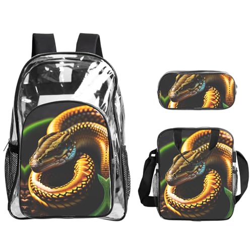 QHZLY Quetzalcoatlus Quetzalcoatlus Rucksack Lunch Bag Pencil Case Set, Transparent PVC Leicht und Langlebig QHZLY Quetzalcoatlus Quetzalcoatlus Rucksack Lunch Bag Pencil Case Set, Transparent PVC Leicht und Langlebig von QHZLY