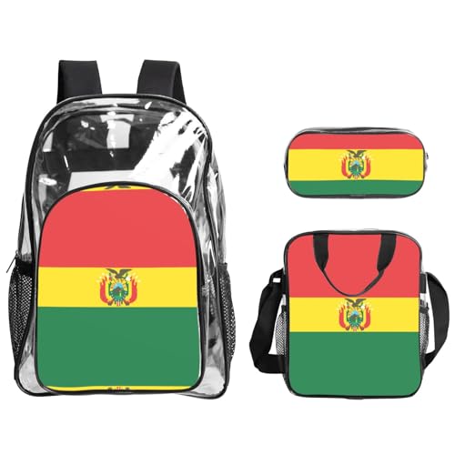 QHZLY Rucksack mit transparenter PVC-Flagge von Bolivien, leicht und langlebig von QHZLY