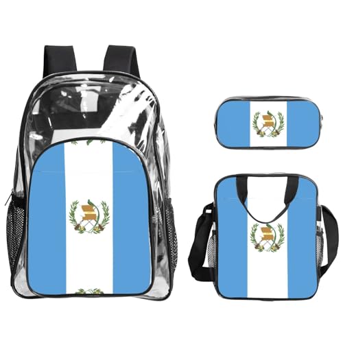 QHZLY Rucksack mit transparenter PVC-Flagge von Guatemala, leicht und langlebig von QHZLY