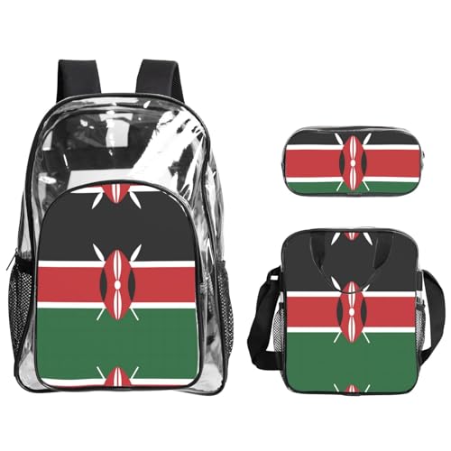 QHZLY Rucksack mit transparenter PVC-Flagge von Kenia, leicht und langlebig von QHZLY
