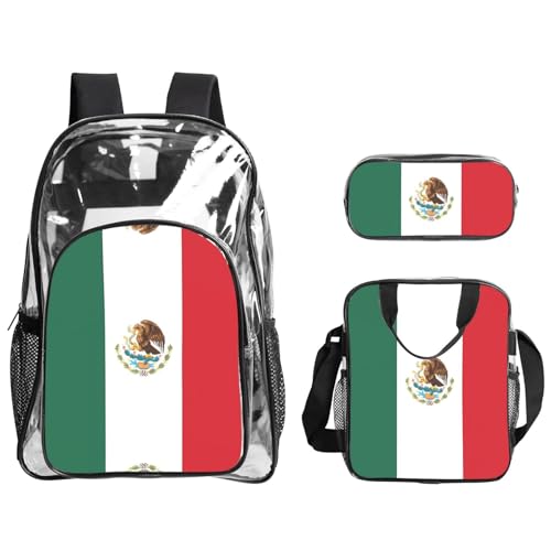 QHZLY Rucksack mit transparenter PVC-Flagge von Mexiko, leicht und langlebig von QHZLY