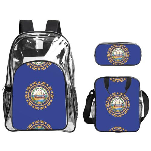 QHZLY Rucksack mit transparenter PVC-Flagge von New Hampshire, leicht und langlebig QHZLY Rucksack mit transparenter PVC-Flagge von New Hampshire, leicht und langlebig von QHZLY