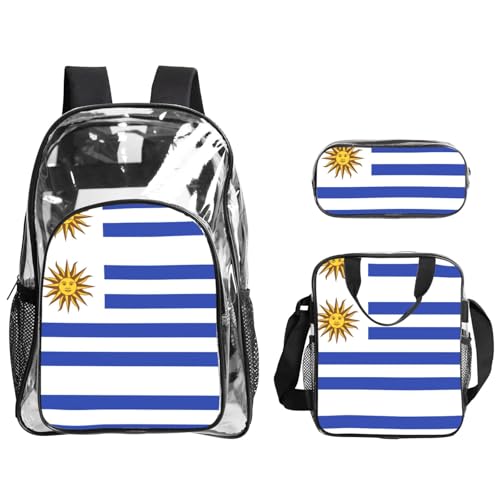 QHZLY Rucksack mit transparenter PVC-Flagge von Uruguay, leicht und langlebig QHZLY Rucksack mit transparenter PVC-Flagge von Uruguay, leicht und langlebig von QHZLY
