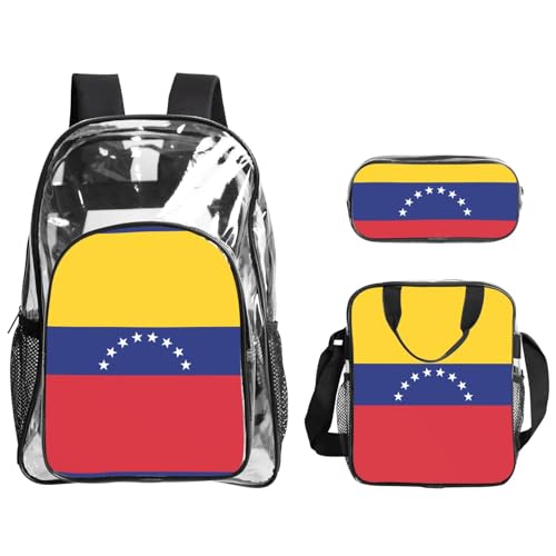 QHZLY Rucksack mit transparenter PVC-Flagge von Venezuela, leicht und langlebig QHZLY Rucksack mit transparenter PVC-Flagge von Venezuela, leicht und langlebig von QHZLY
