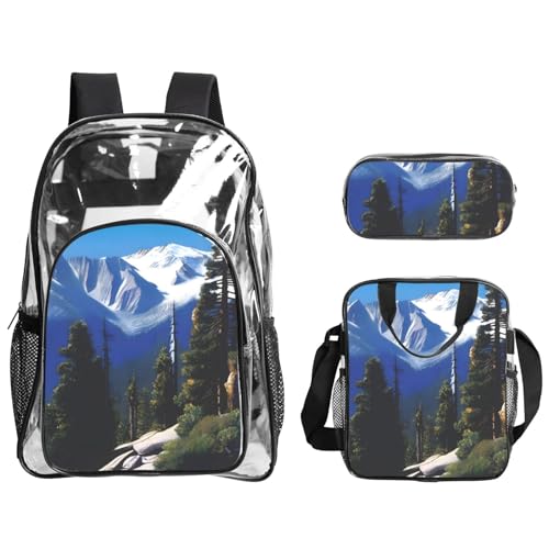 QHZLY Sierra Peaks Rucksack, Lunch-Tasche, Federmäppchen, transparentes PVC, leicht und langlebig QHZLY Sierra Peaks Rucksack, Lunch-Tasche, Federmäppchen, transparentes PVC, leicht und langlebig von QHZLY
