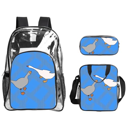 QHZLY Transparenter PVC-Rucksack, Federmäppchen, leicht und langlebig, Grau von QHZLY